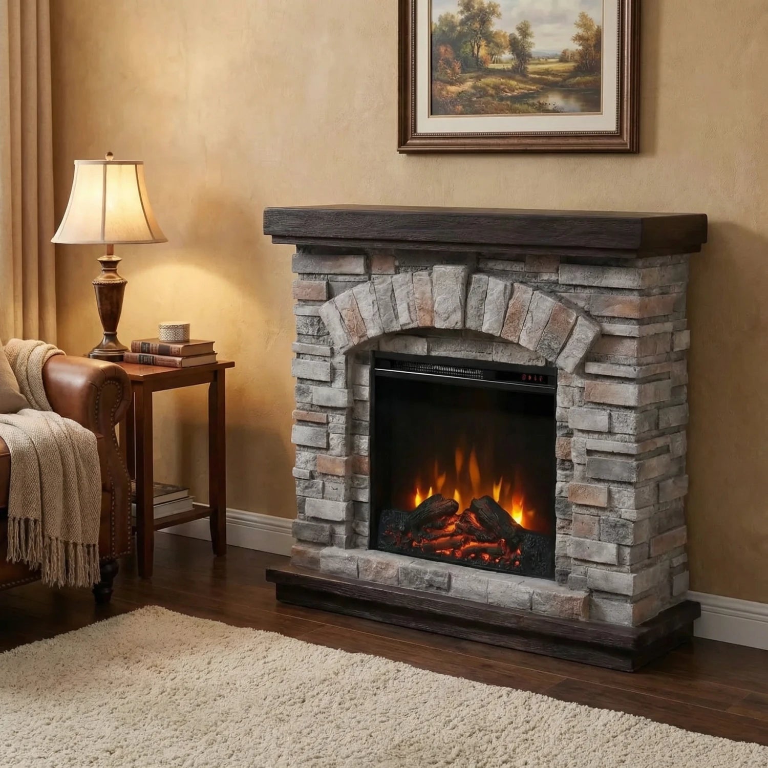 Ask - Electric Fireplace in Polystone