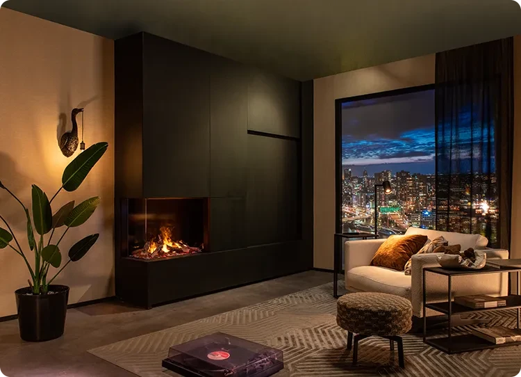 faber dimplex water vapour corner fireplace