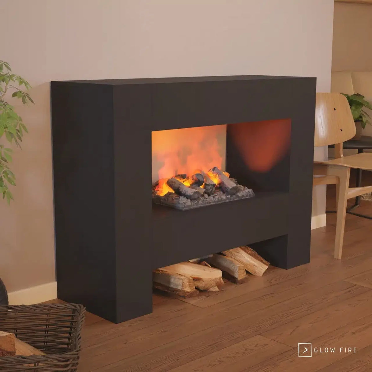 Fallada Black - OMC 600 | Freestanding Water Vapour Fireplace