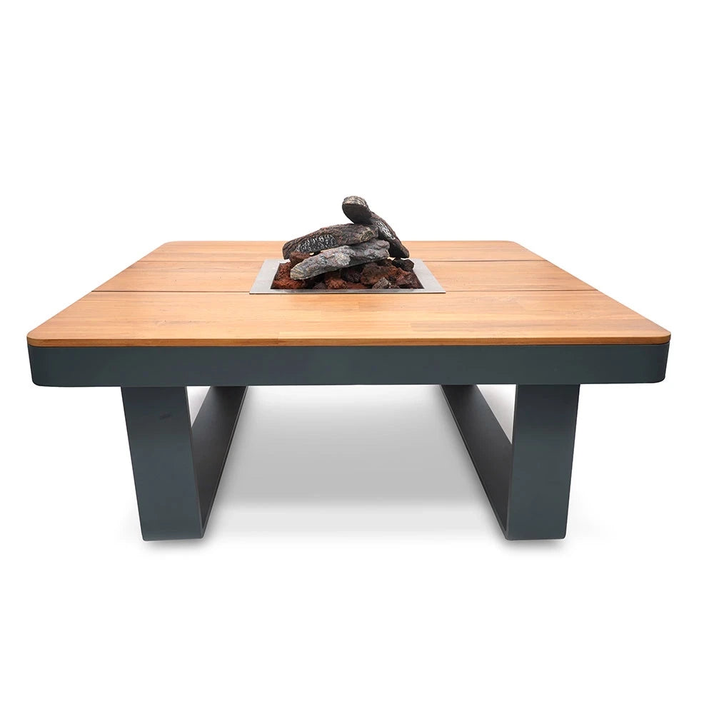 Horizon 95 Smokey Anthracite – Square Gas Firepit Table