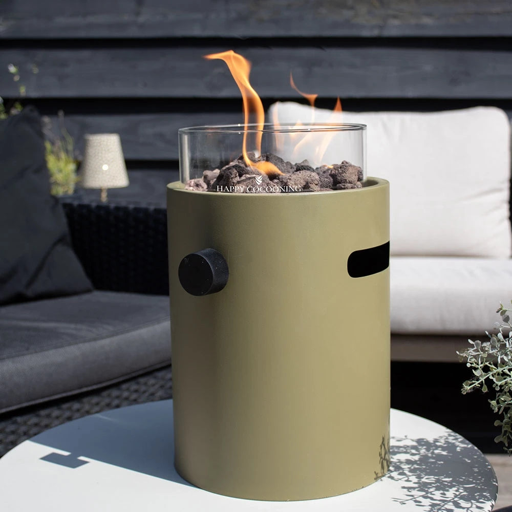 Lumi Olive Green – Tabletop Gas Fireplace