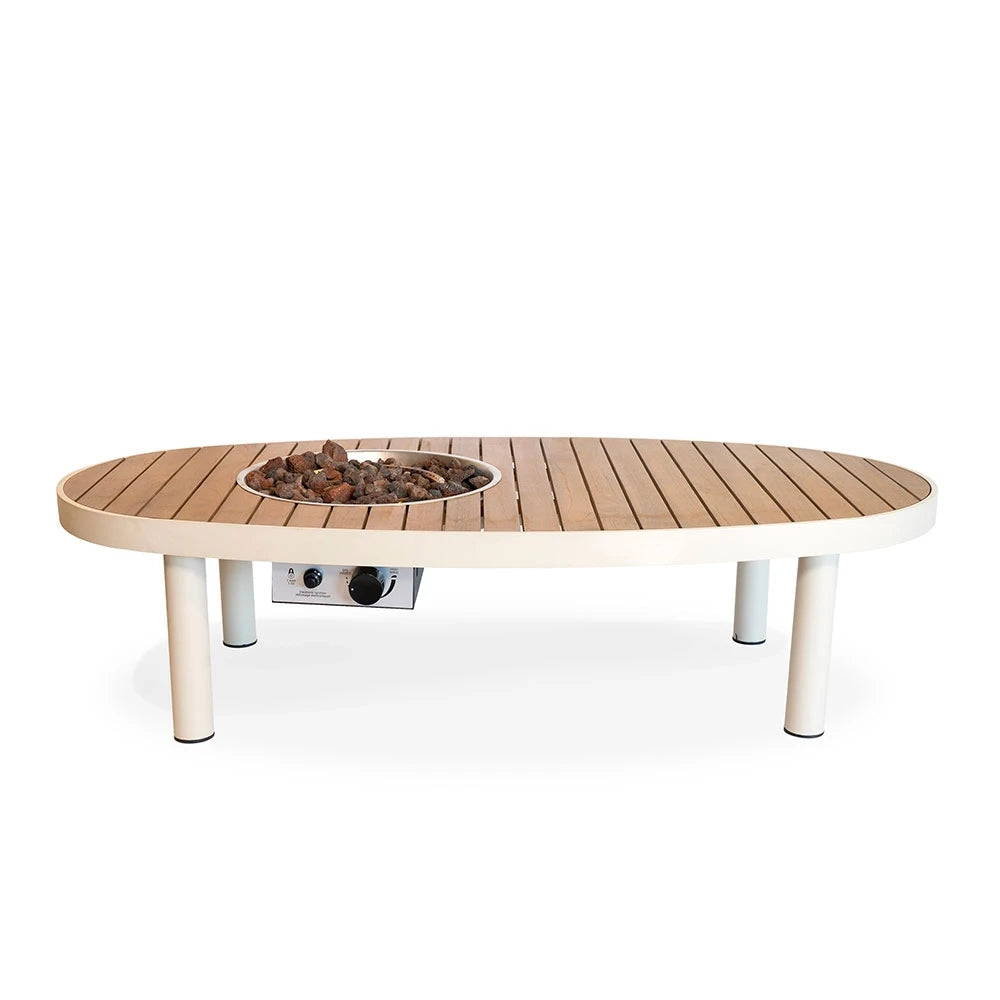 Riviera 140 Oyster Beige – Oval Gas Firepit Table