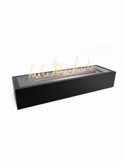 Bioethanol burner insert, 65 cm, lit with a realistic flame, studio hero view