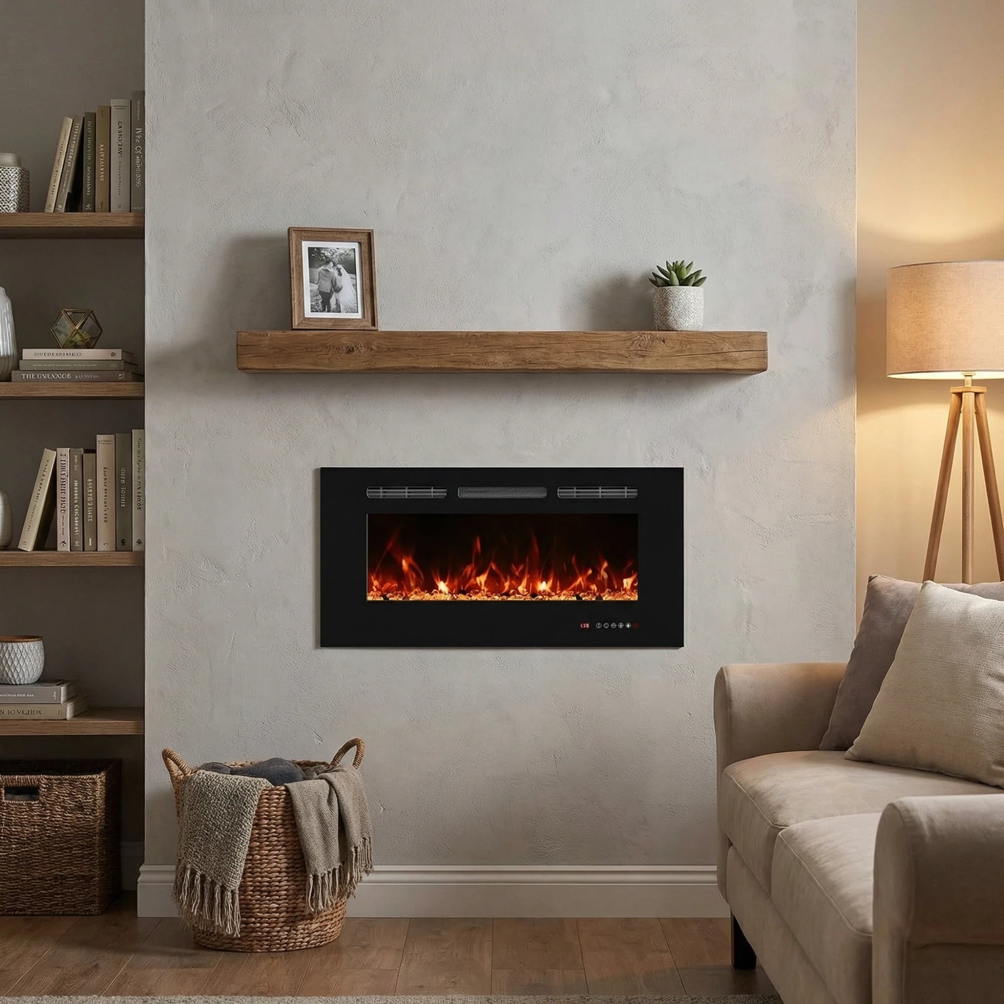 electric horizontal fireplace