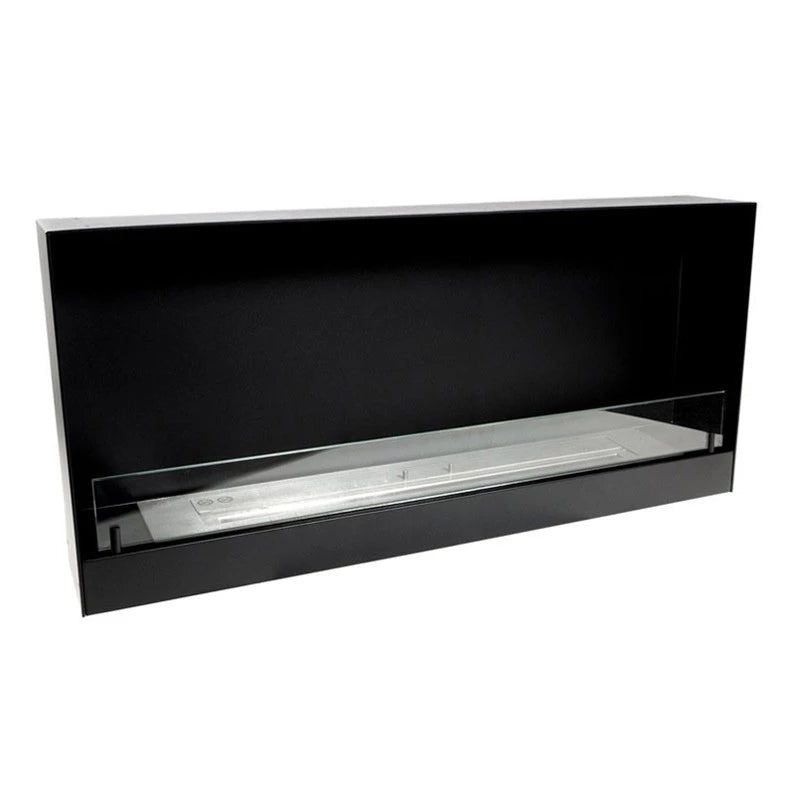140 cm Black Built-in Bioethanol Fireplace