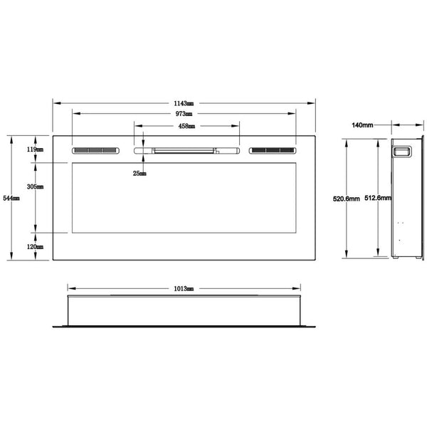 Majestic 45" - 114 cm Wall-Mounted Electric Fireplace