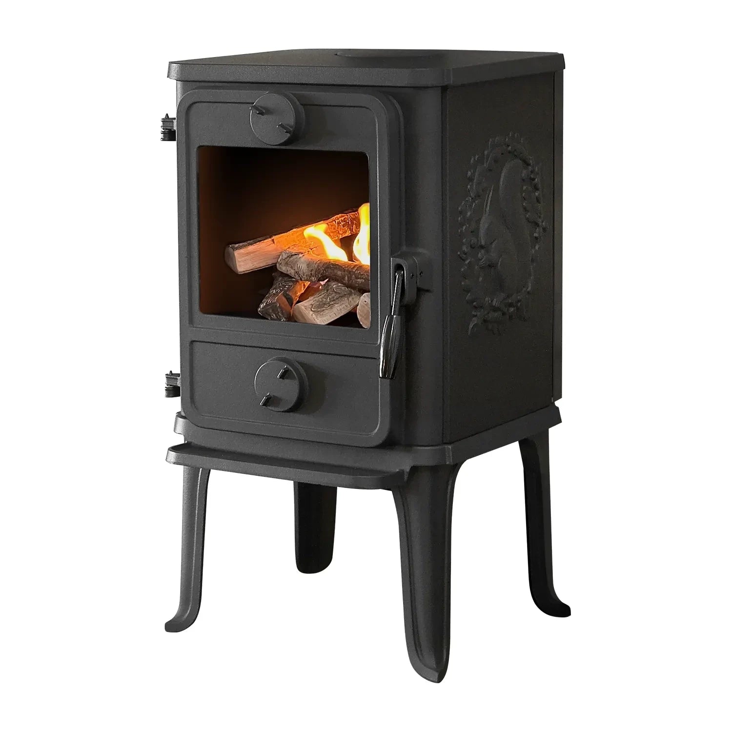 Morsø 1010 – Bioethanol fireplace stove with squirrel design, 250 mm legs