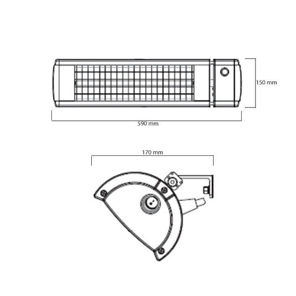 Patio Heater Heat1 Eco High-line 1500W Antracit
