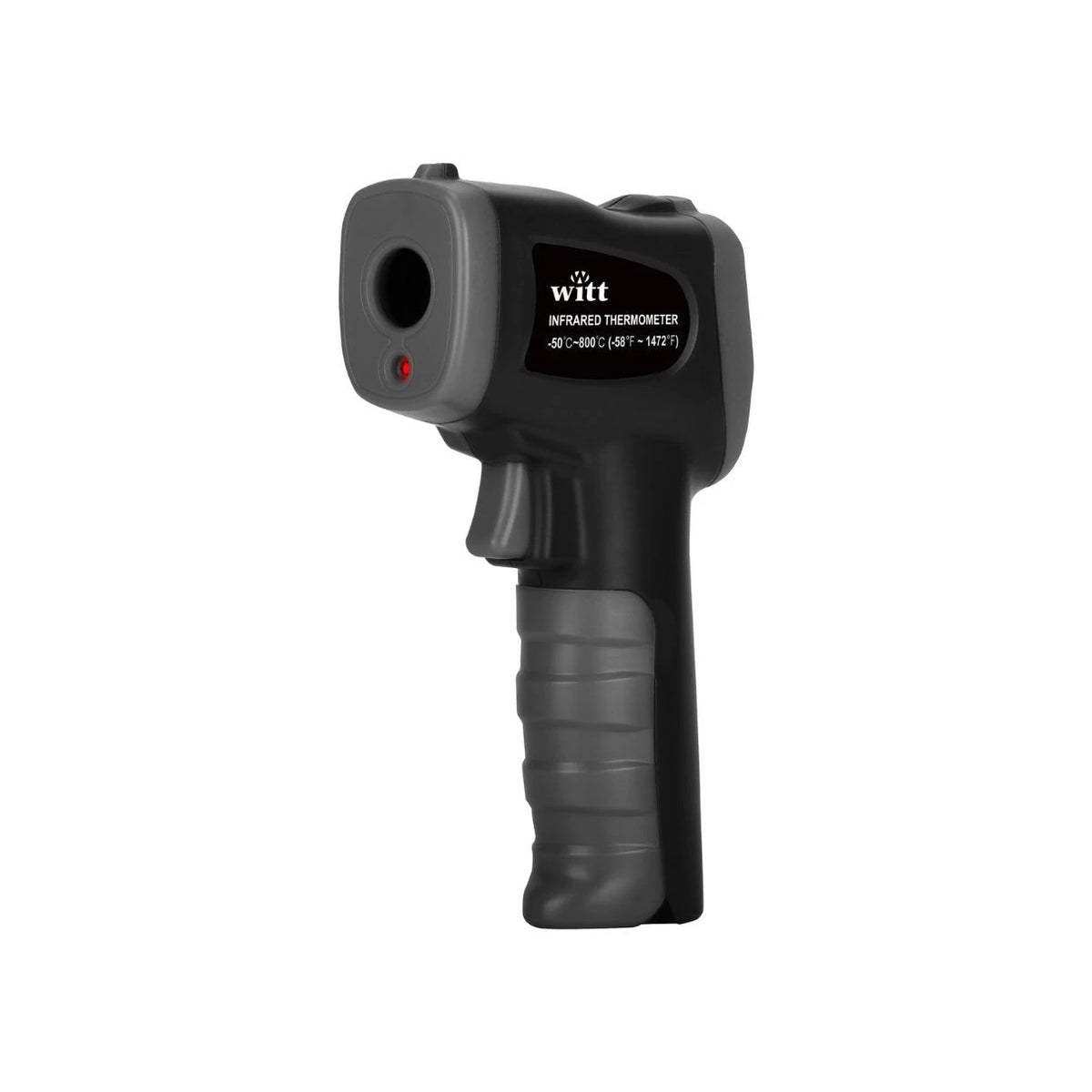 Witt infrared pizza thermometer gun with laser pointer for measuring pizza stone temperature, shown on a white background