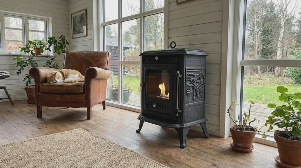 Load video: Ulvik - Cast Iron Bioethanol Fireplace