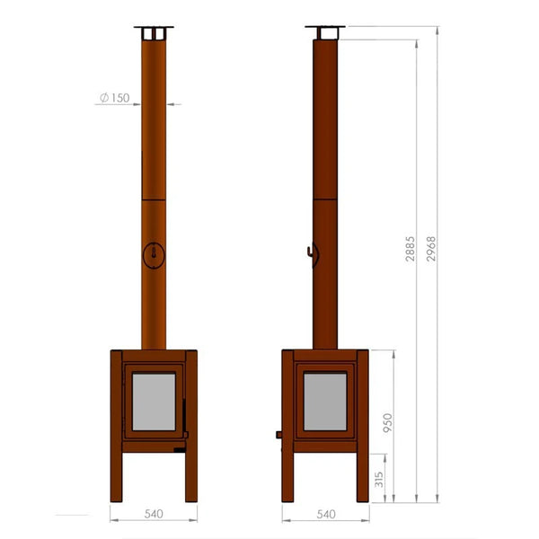 Quaruba XL Outdoor Fireplace