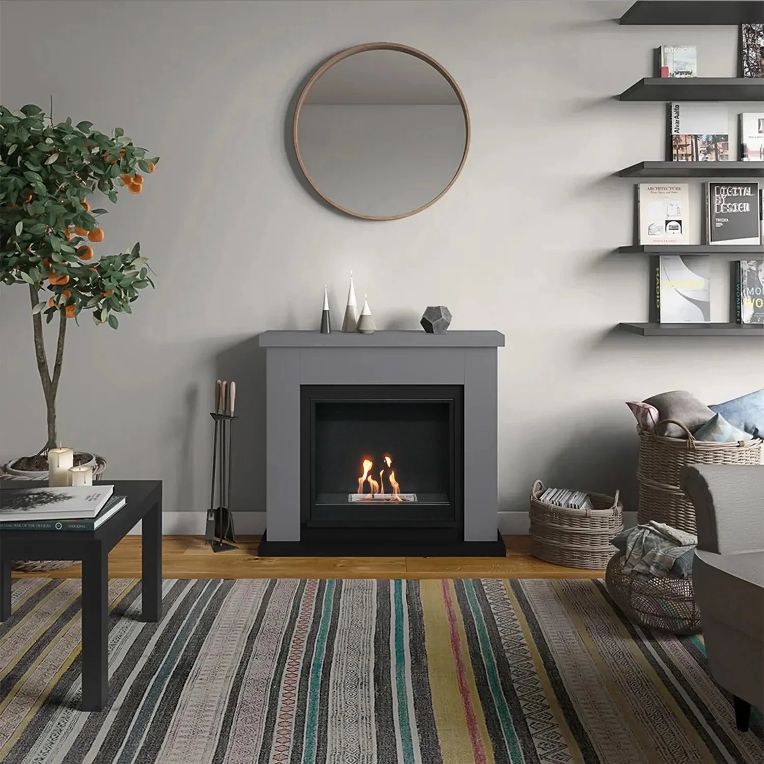 Frode Bioethanol Fireplace - Grey