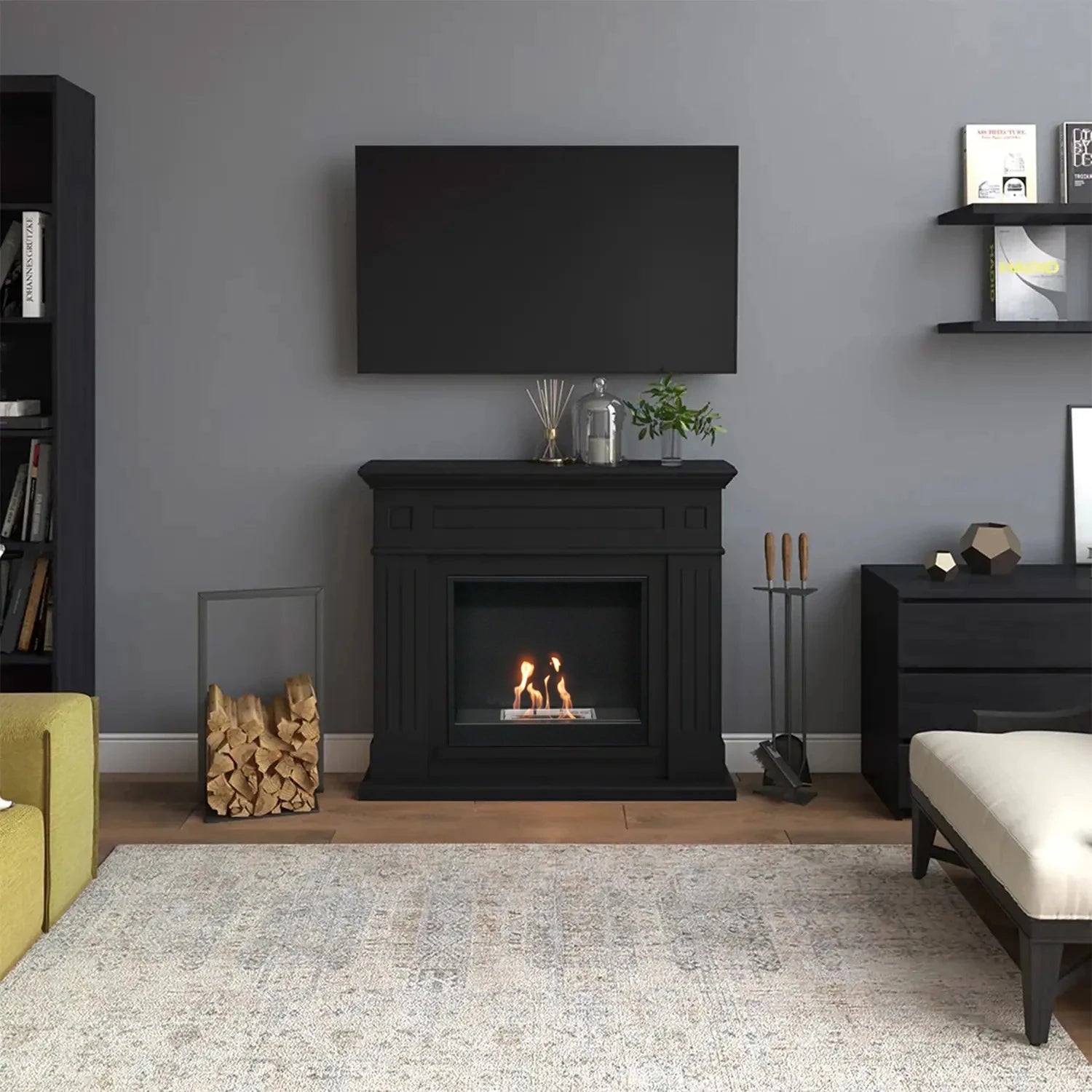 Larsen Bioethanol Fireplace - Black