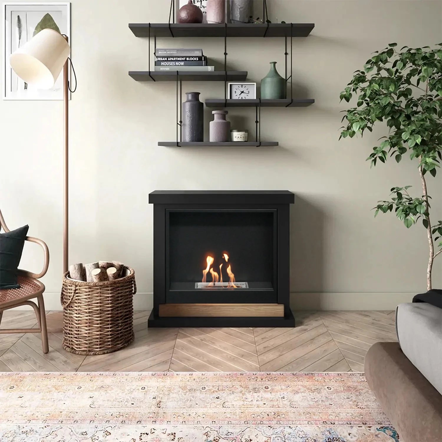 Hagen Bioethanol Fireplace - Black