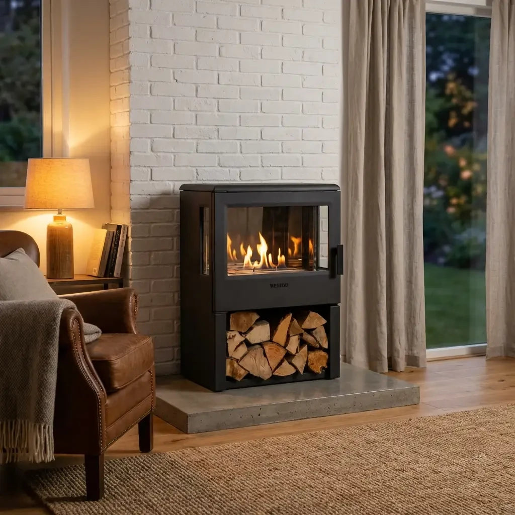Nobel 75 – Freestanding Bioethanol Fireplace in Cast Iron